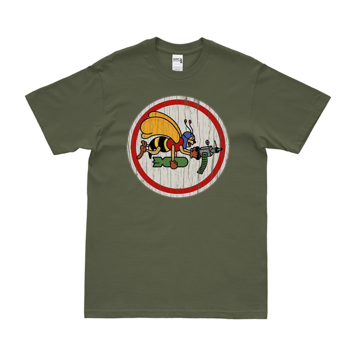 563rd Bombardment Squadron WW2 T-Shirt Tactically Acquired Military Green Distressed Small