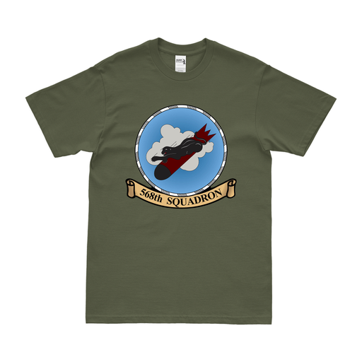 568th Bombardment Squadron USAAF WW2 T-Shirt Tactically Acquired Military Green Clean Small