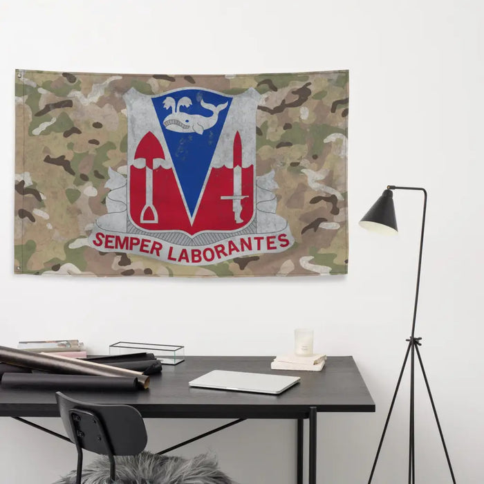 579th Engineer Battalion Indoor Wall Flag Tactically Acquired   