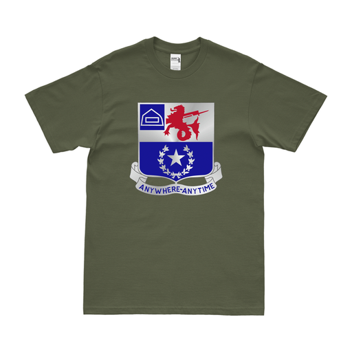 U.S. Army 57th Infantry Regiment Unit Logo Emblem T-Shirt Tactically Acquired Military Green Clean Small