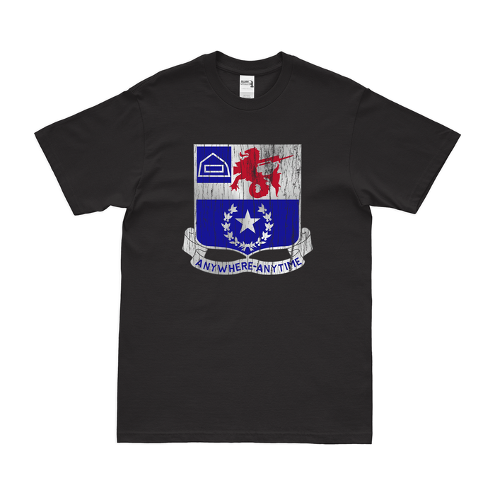 U.S. Army 57th Infantry Regiment Unit Logo Emblem T-Shirt Tactically Acquired Black Distressed Small