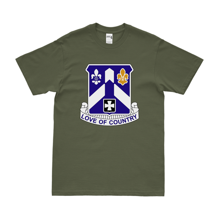 U.S. Army 58th Infantry Regiment Unit Logo Emblem T-Shirt Tactically Acquired Military Green Clean Small