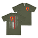 Double-Sided 5th Marine Division American Flag T-Shirt Tactically Acquired Military Green Small 