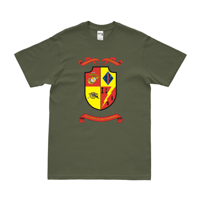5/11 Marines Unit Emblem T-Shirt Tactically Acquired Military Green Clean Small
