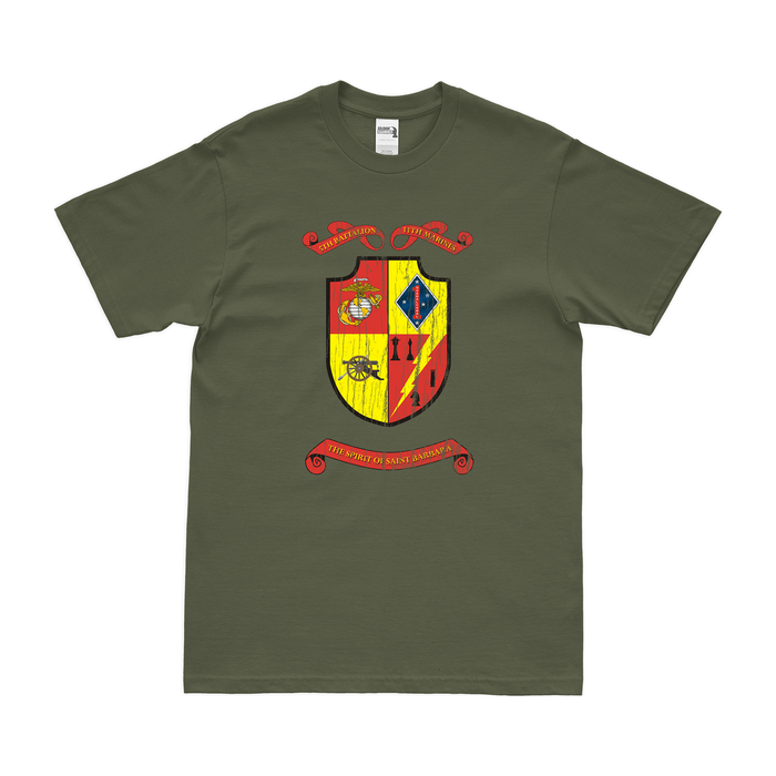 5/11 Marines Unit Emblem T-Shirt Tactically Acquired Military Green Distressed Small