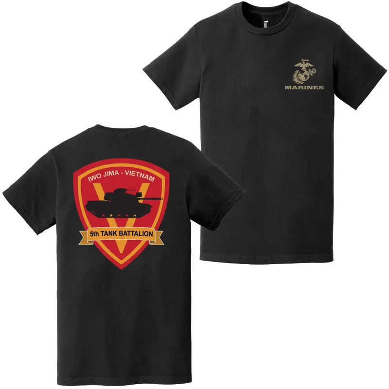 Double-Sided 5th Tank Battalion USMC Logo T-Shirt