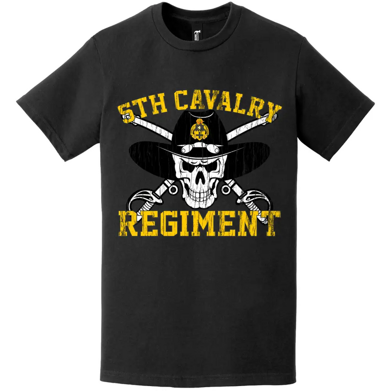 5th Cavalry Regiment Distressed Saber Skull T-Shirt