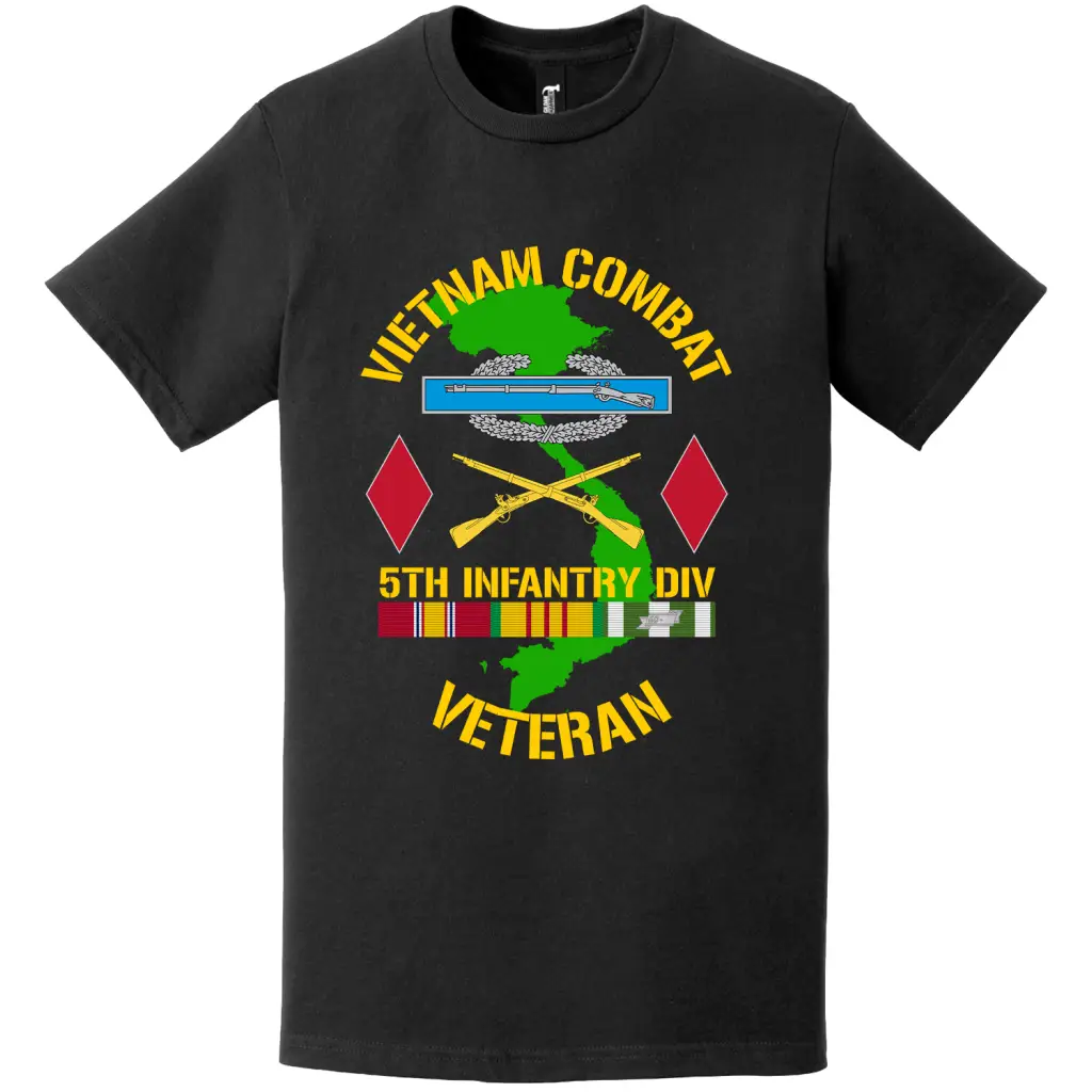 5th Infantry Division Vietnam Combat Veteran T-Shirt Tactically Acquired   