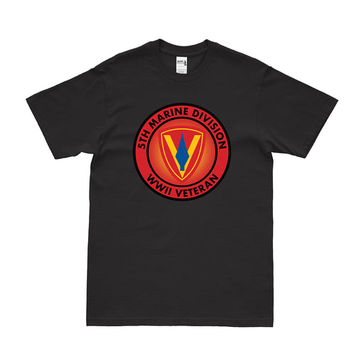 5th Marine Division WW2 Veteran Emblem T-Shirt Tactically Acquired Small Black 
