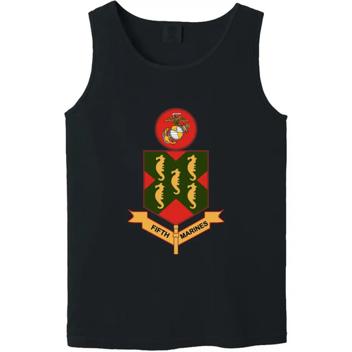 5th Marine Regiment Logo Emblem Tank Top Tactically Acquired Black Small 