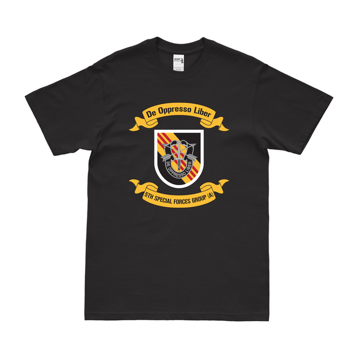 5th Special Forces Group (5th SFG) Legacy Scroll T-Shirt Tactically Acquired Black Clean Small
