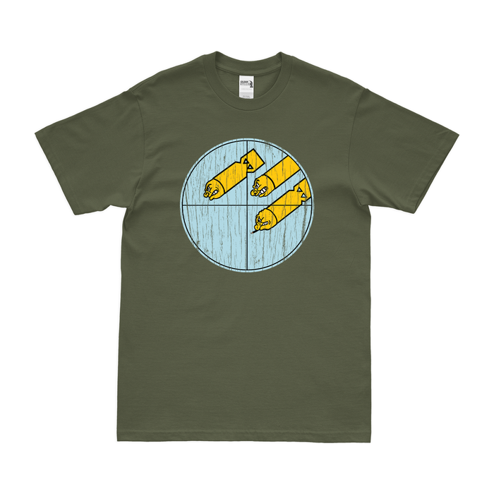 615th Bombardment Squadron WW2 T-Shirt Tactically Acquired Military Green Distressed Small