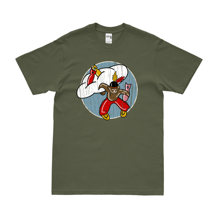 646th Bombardment Squadron WW2 AAF T-Shirt Tactically Acquired Military Green Distressed Small