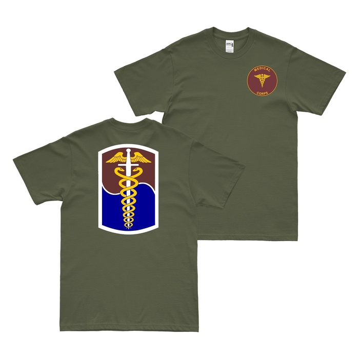 Double-Sided 65th Medical Brigade T-Shirt Tactically Acquired Military Green Small 