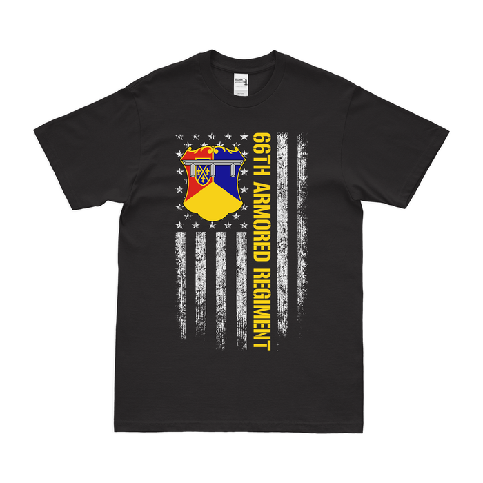 66th Armor Regiment American Flag T-Shirt Tactically Acquired Black Small 