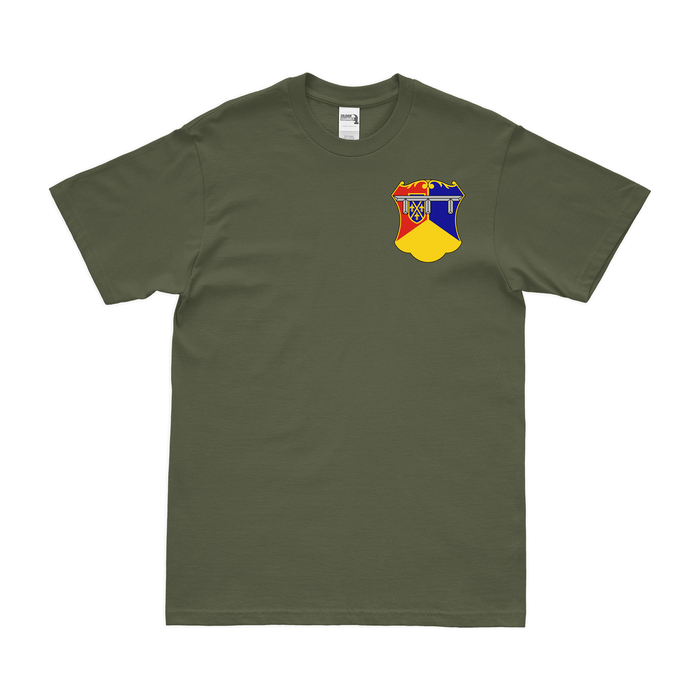 66th Armor Regiment Left Chest Unit Emblem T-Shirt Tactically Acquired Military Green Small 