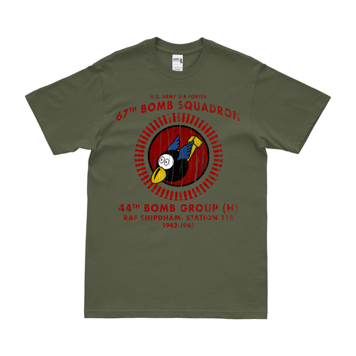 67th Bombardment Squadron WW2 Legacy T-Shirt Tactically Acquired Military Green Distressed Small