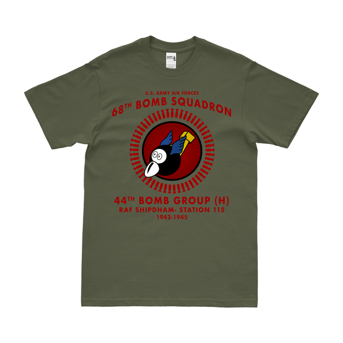 68th Bombardment Squadron WW2 Legacy T-Shirt Tactically Acquired Military Green Clean Small