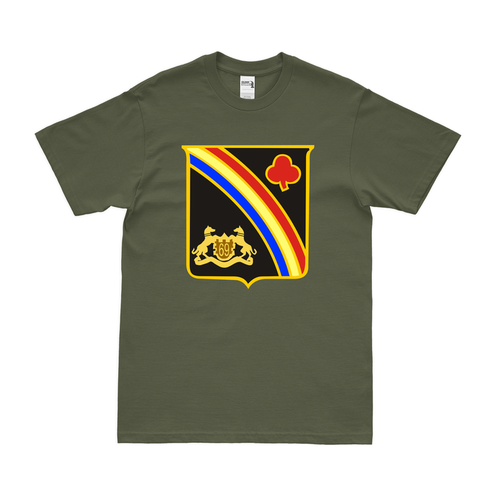 U.S. Army 69th Infantry Regiment Unit Logo Emblem T-Shirt Tactically Acquired Military Green Clean Small