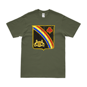 U.S. Army 69th Infantry Regiment Unit Logo Emblem T-Shirt Tactically Acquired Military Green Distressed Small