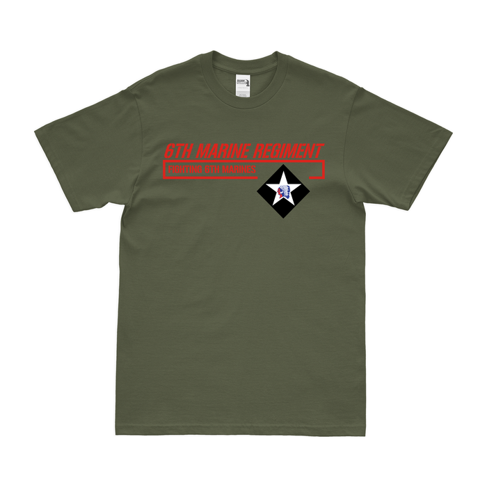 Modern 6th Marine Regiment T-Shirt Tactically Acquired Military Green Small 