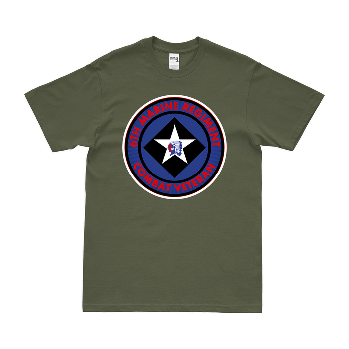 6th Marine Regiment Combat Veteran T-Shirt Tactically Acquired Military Green Clean Small