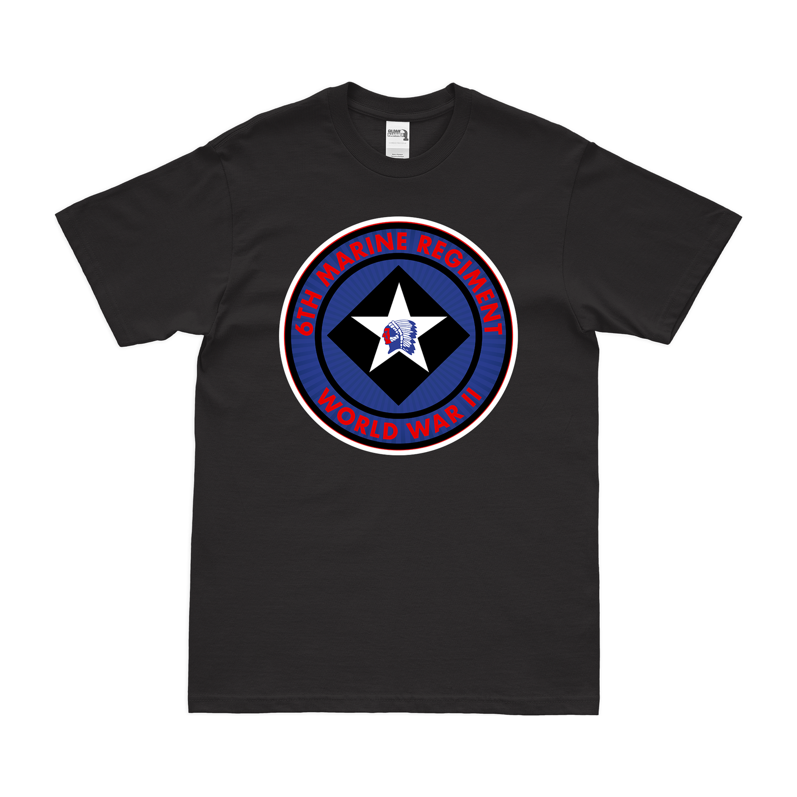 6th Marine Regiment WW2 Legacy T-Shirt Tactically Acquired Black Clean Small