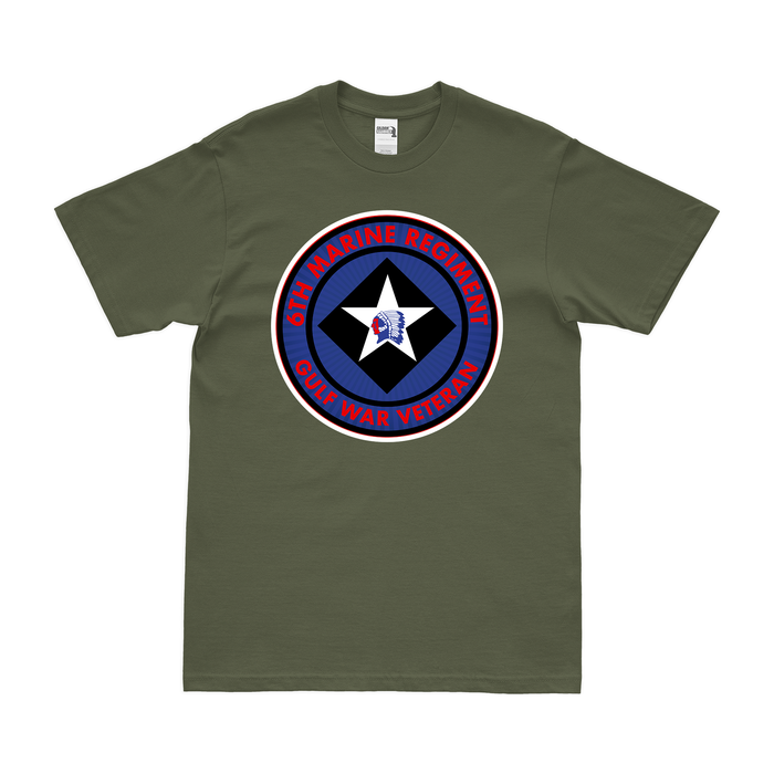 6th Marine Regiment Gulf War Veteran T-Shirt Tactically Acquired Military Green Clean Small