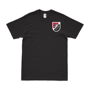 6th SFG Left Chest Beret Flash T-Shirt Tactically Acquired Black Small 