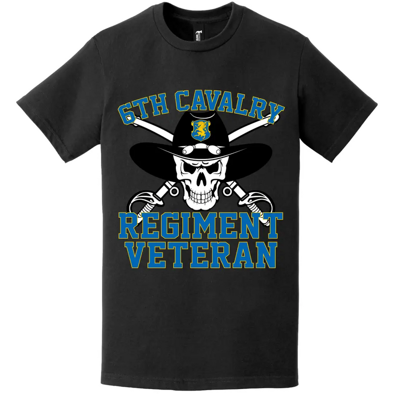 6th Cavalry Regiment Veteran Saber Skull T-Shirt