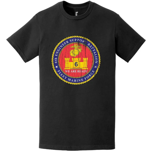 Distressed 6th Engineer Support Battalion (6th ESB) Logo T-Shirt Tactically Acquired   