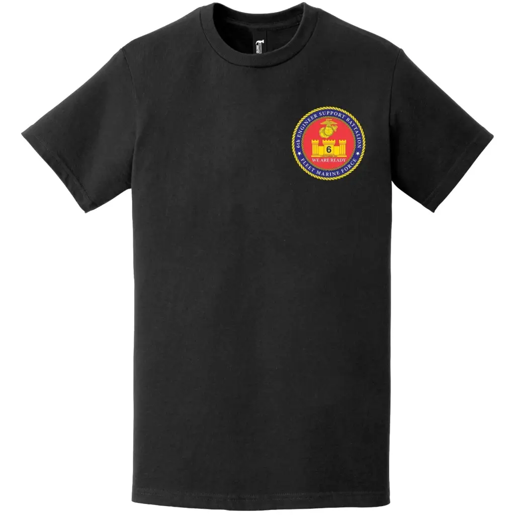 6th Engineer Support Battalion (6th ESB) Left Chest Logo Emblem T-Shirt Tactically Acquired   