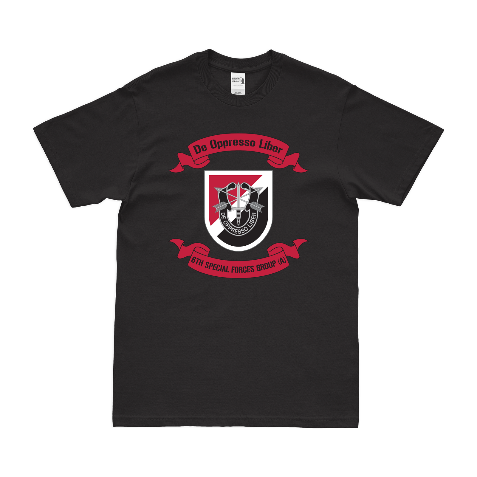 6th Special Forces Group (6th SFG) Legacy Scroll T-Shirt Tactically Acquired Black Clean Small