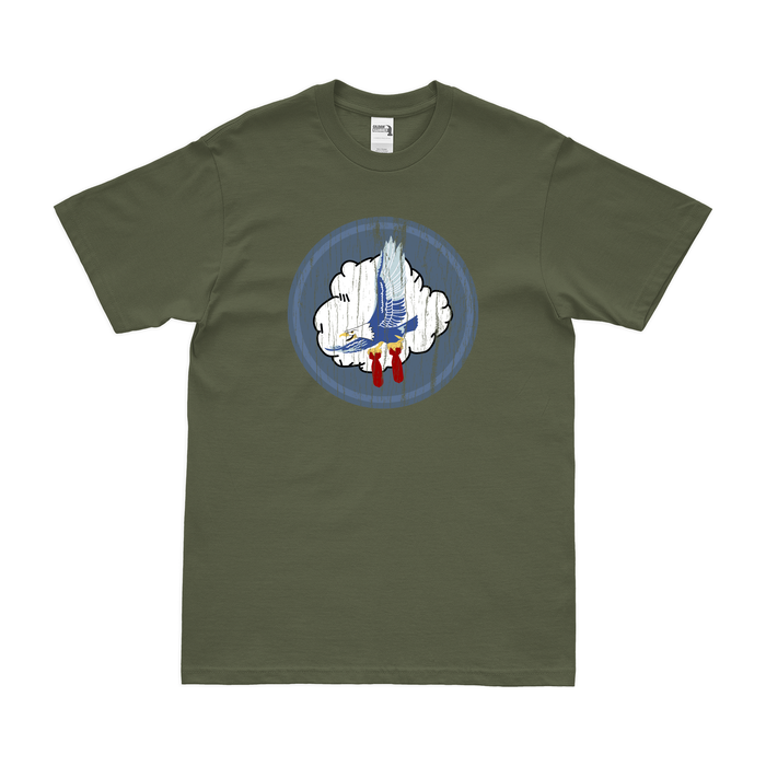 70th Bombardment Squadron WW2 AAF T-Shirt Tactically Acquired Military Green Distressed Small