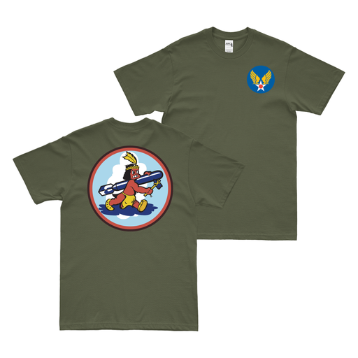 Double-Sided 714th Bombardment Squadron WW2 T-Shirt Tactically Acquired Military Green Small 