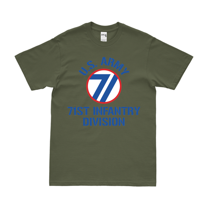 U.S. Army 71st Infantry Division Legacy T-Shirt Tactically Acquired Small Military Green 