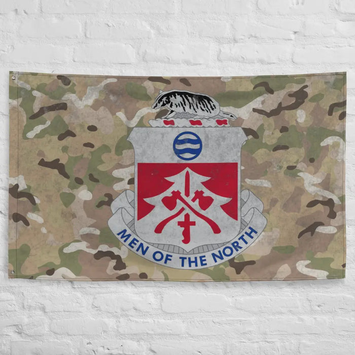 724th Engineer Battalion Indoor Wall Flag Tactically Acquired   