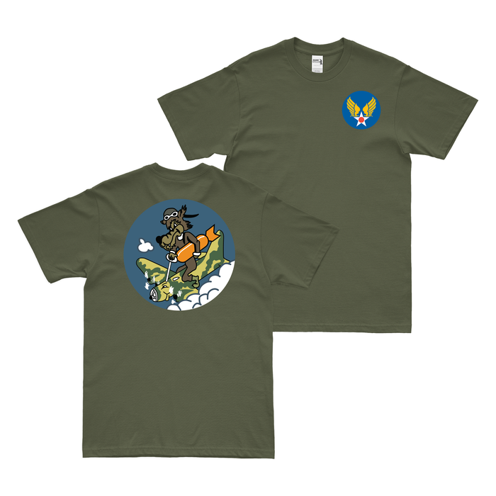 Double-Sided 729th Bombardment Squadron WW2 T-Shirt Tactically Acquired Military Green Small 