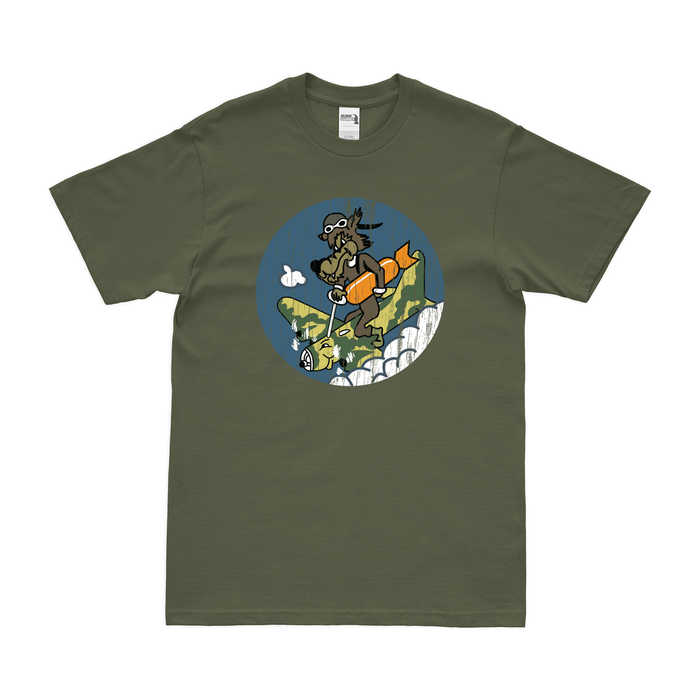 729th Bombardment Squadron WW2 AAF T-Shirt Tactically Acquired Military Green Distressed Small