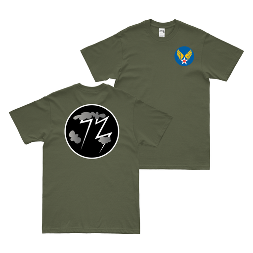 Double-Sided 72nd Bombardment Squadron WW2 AAF T-Shirt Tactically Acquired Military Green Small 