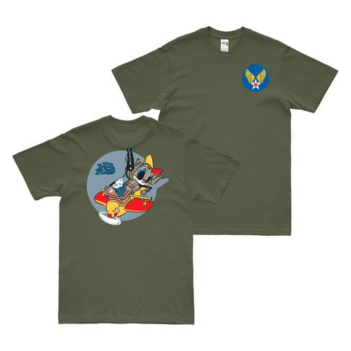 Double-Sided 73rd Bombardment Squadron WW2 T-Shirt Tactically Acquired Military Green Small 