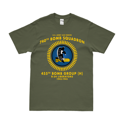 740th Bombardment Squadron WW2 Legacy T-Shirt Tactically Acquired Military Green Clean Small