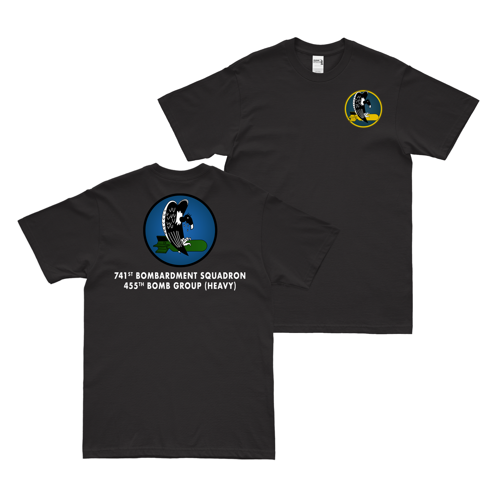 Double-Sided 741st Bomb Squadron w/ Text T-Shirt Tactically Acquired Black Small 