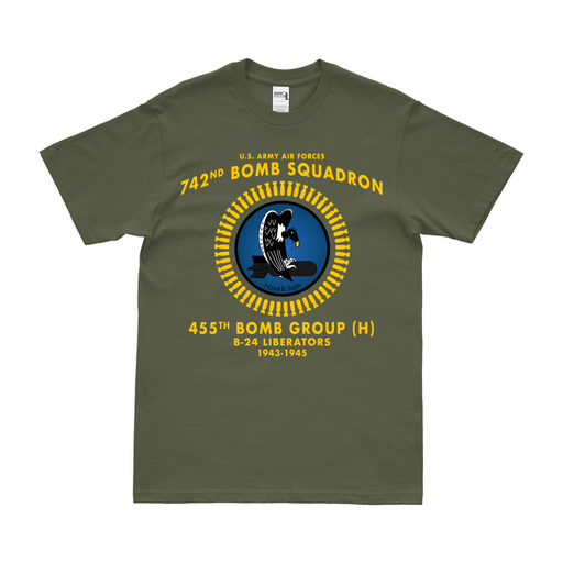 742nd Bombardment Squadron WW2 Legacy T-Shirt Tactically Acquired Military Green Clean Small