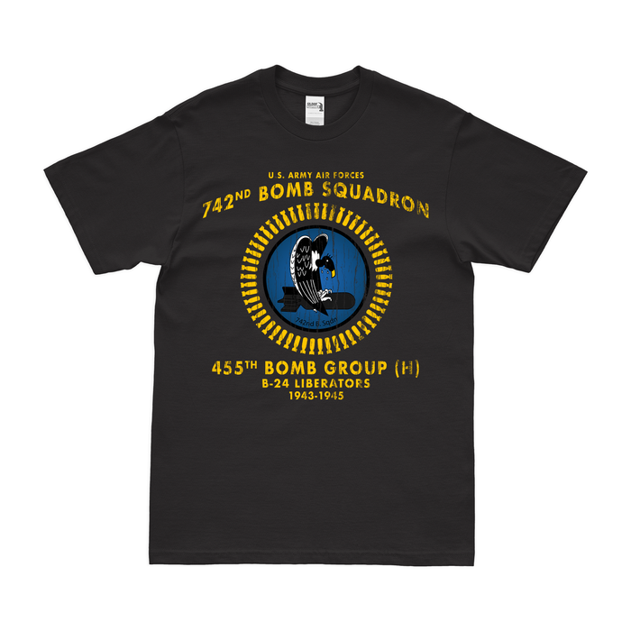 742nd Bombardment Squadron WW2 Legacy T-Shirt Tactically Acquired Black Distressed Small