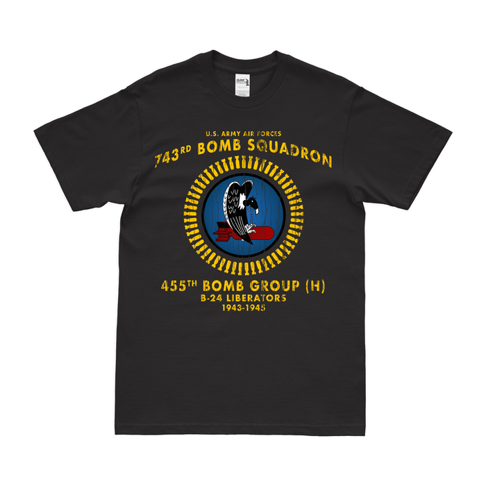 743rd Bombardment Squadron WW2 Legacy T-Shirt Tactically Acquired Black Distressed Small