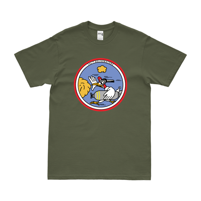 744th Bombardment Squadron USAAF WW2 T-Shirt Tactically Acquired Military Green Clean Small