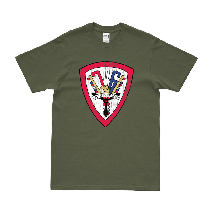 746th Bombardment Squadron USAAF WW2 T-Shirt Tactically Acquired Military Green Distressed Small