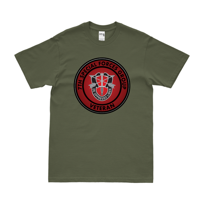 7th Special Forces Group (7th SFG) Veteran T-Shirt Tactically Acquired Military Green Small 