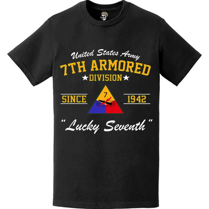 7th Armored Division 'Lucky Seventh' Since 1942 Unit Legacy T-Shirt Tactically Acquired   